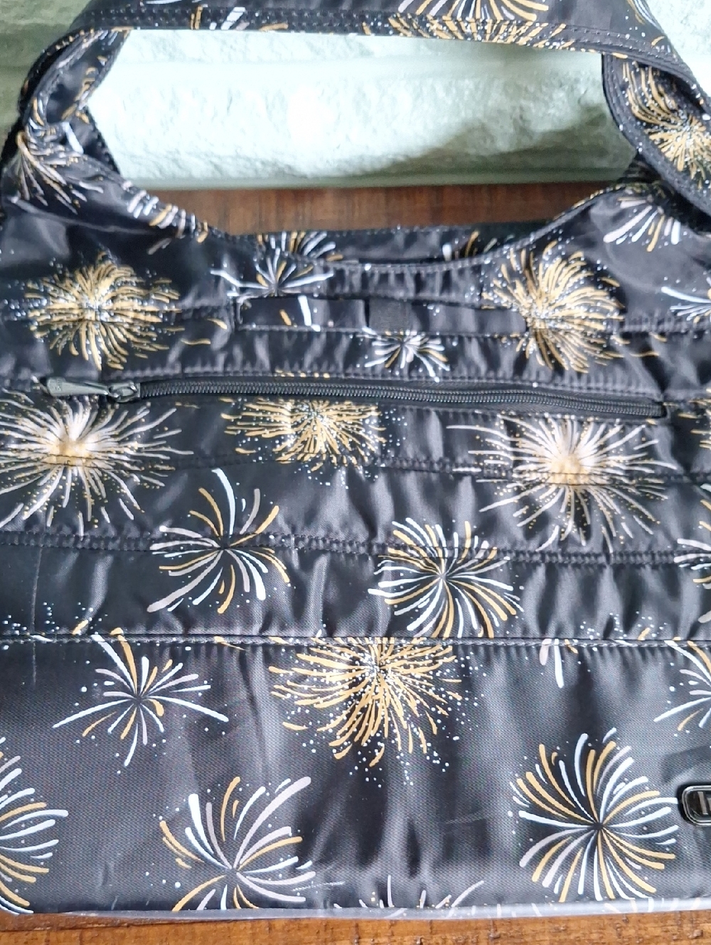 Lug Gondola Black And Gold Firework Tote Bag - Picture 2 of 8